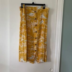 Tropical Yellow Button-Down Skirt XXL